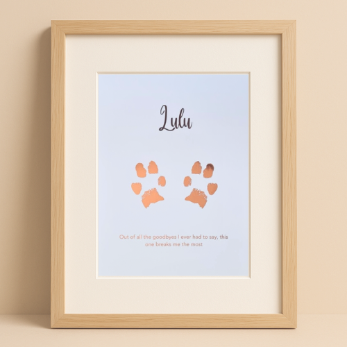 Custom Foiled Pawprint | Personalised Pet Memorial Gift Australia