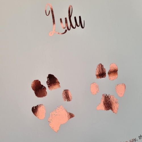 Custom Foiled Pawprint | Personalised Pet Memorial Gift Australia