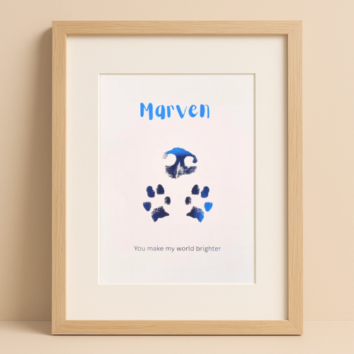 Pawprint & Nose Print Foil Keepsake | Pet Memorial Gift Australia