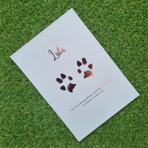 Custom Foiled Pawprint | Personalised Pet Memorial Gift Australia