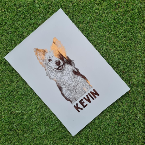 Custom Foiled Pet Portrait | Personalised Line Art Print Australia