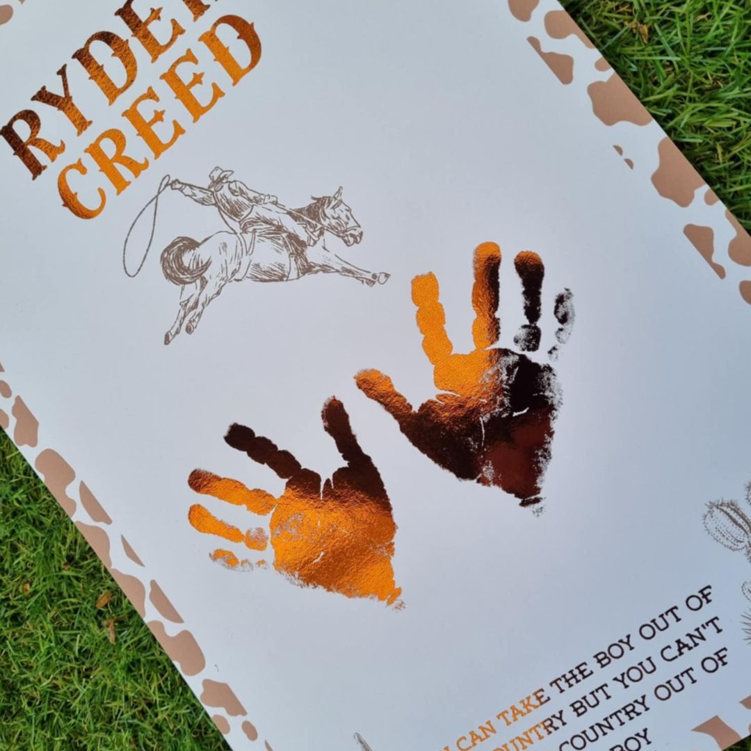 Western Baby Handprint Print | Personalised Keepsake Australia