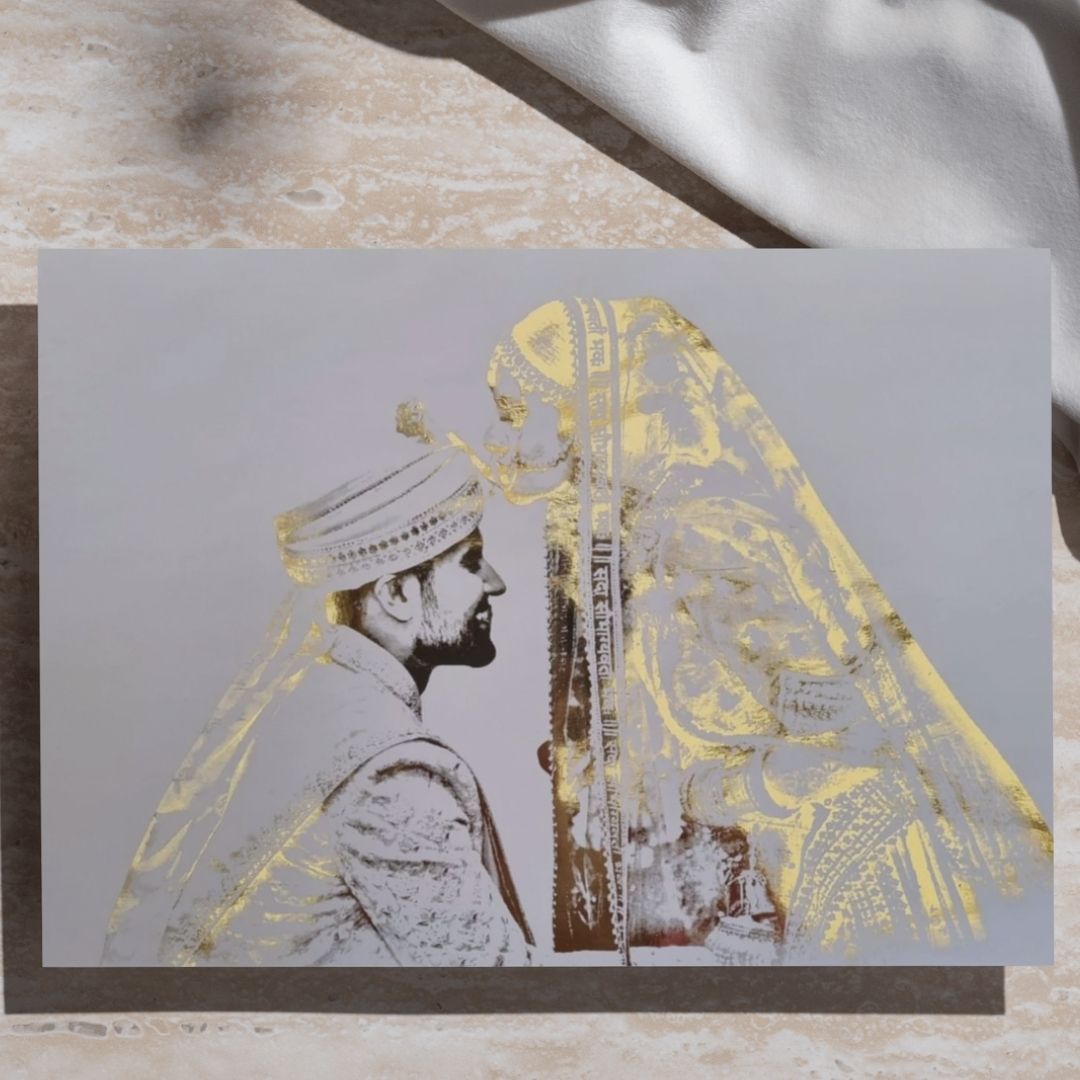 Custom Foil Wedding Portrait | Personalised A4 Print Australia