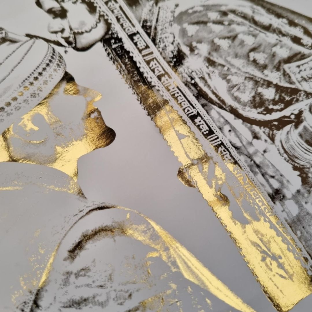 Custom Foil Wedding Portrait | Personalised A4 Print Australia
