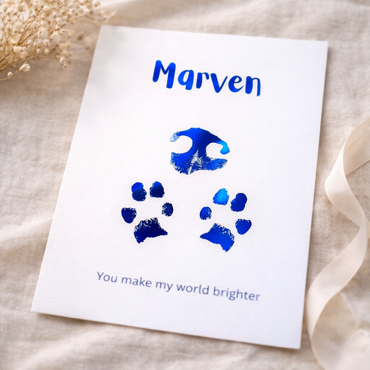 Pawprint & Nose Print Foil Keepsake | Pet Memorial Gift Australia