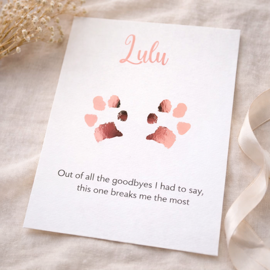 Custom Foiled Pawprint | Personalised Pet Memorial Gift Australia