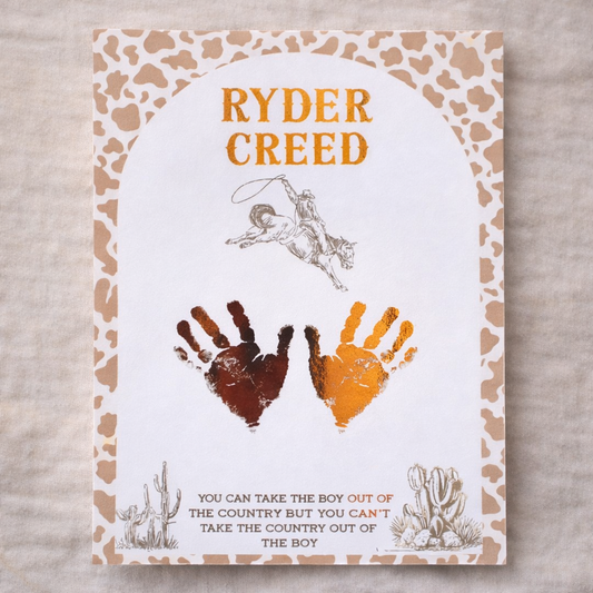 Western Baby Handprint Print | Personalised Keepsake Australia