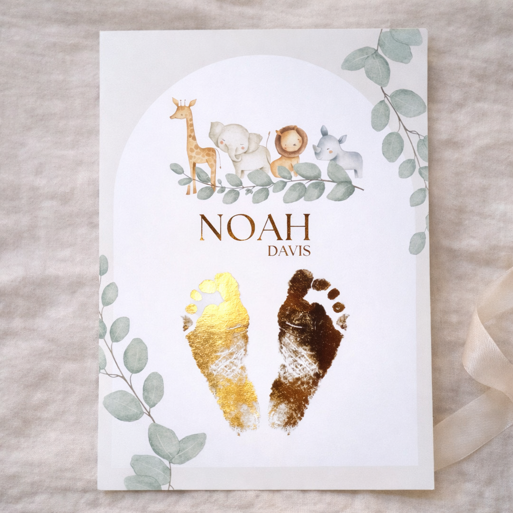 Safari Baby Hand & Footprint Print | Personalised Keepsake Australia