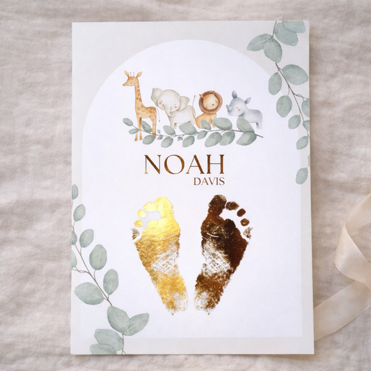 Safari Baby Hand & Footprint Print | Personalised Keepsake Australia