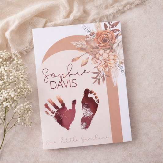 Baby Hand & Footprint Foil Print | Personalised Keepsake Australia