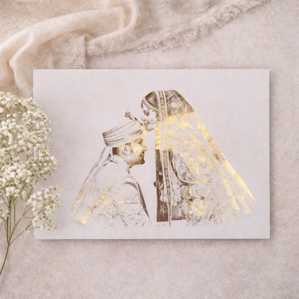 Custom Foil Wedding Portrait | Personalised A4 Print Australia