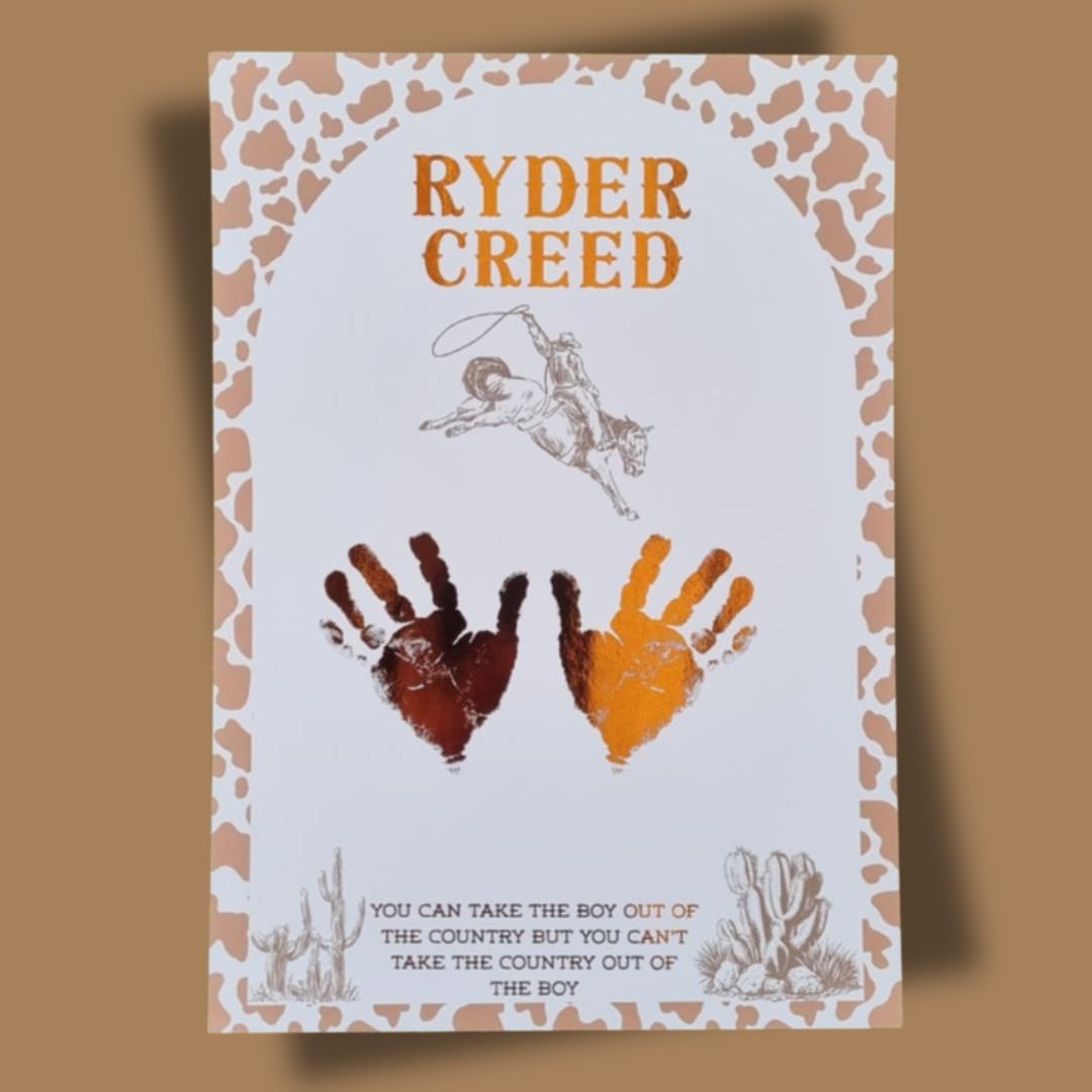 Western Baby Handprint Print | Personalised Keepsake Australia