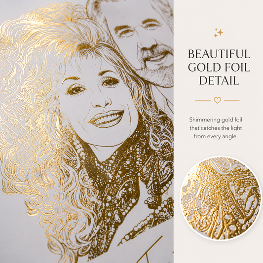 Dolly & Kenny Foil Art Print