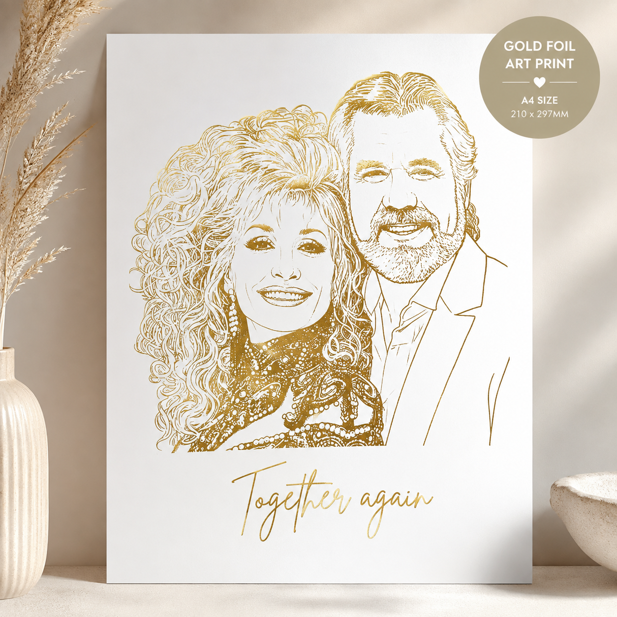 Dolly & Kenny Foil Art Print